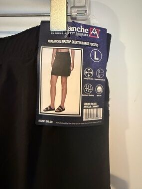 Avalanche Black Ripstop Skort with Cargo Pockets